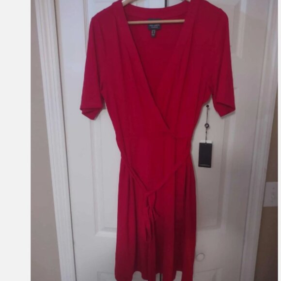 Adrianna Papell Moroccan Ruby Short Sleeve V-Neck Short Dress Sz 14 AP1D103465 - Picture 5 of 6